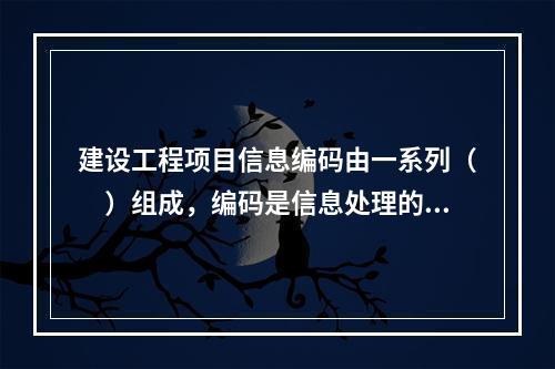 建设工程项目信息编码由一系列（　）组成，编码是信息处理的一项