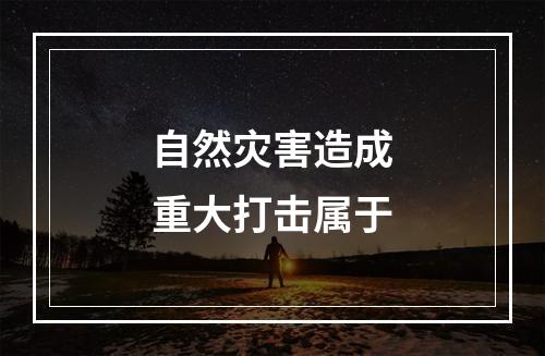 自然灾害造成重大打击属于