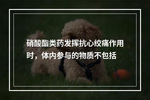 硝酸酯类药发挥抗心绞痛作用时，体内参与的物质不包括