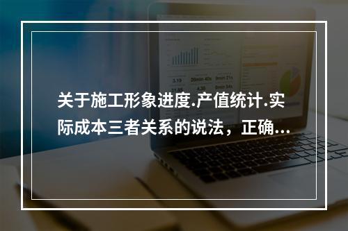 关于施工形象进度.产值统计.实际成本三者关系的说法，正确的是