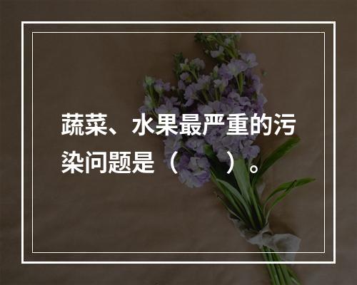 蔬菜、水果最严重的污染问题是（　　）。