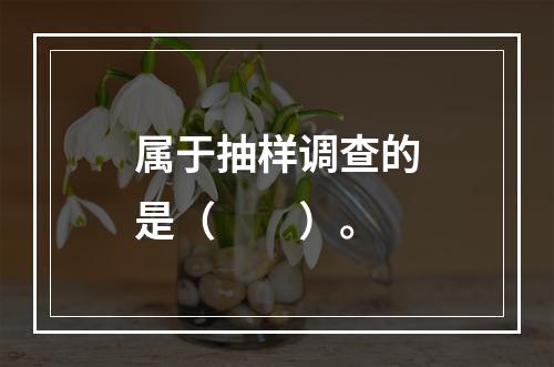 属于抽样调查的是（　　）。