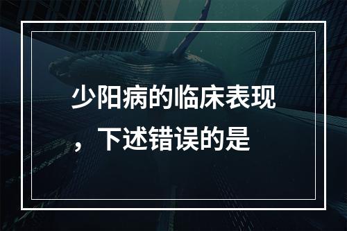 少阳病的临床表现，下述错误的是