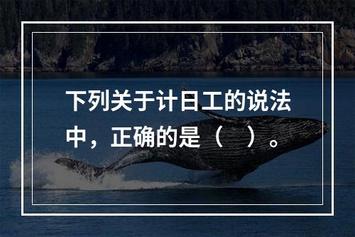 下列关于计日工的说法中，正确的是（　）。