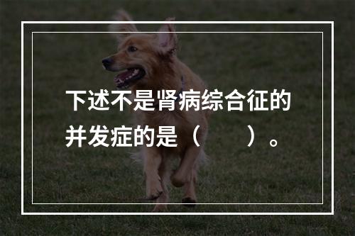 下述不是肾病综合征的并发症的是（　　）。