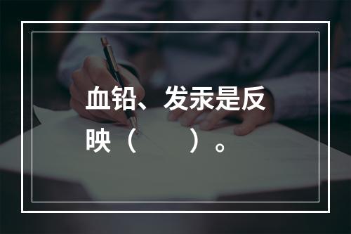 血铅、发汞是反映（　　）。