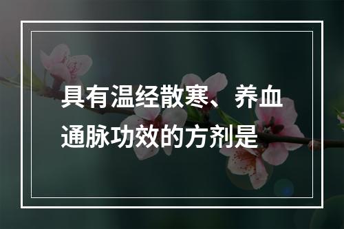 具有温经散寒、养血通脉功效的方剂是