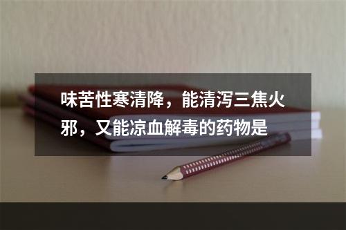 味苦性寒清降，能清泻三焦火邪，又能凉血解毒的药物是