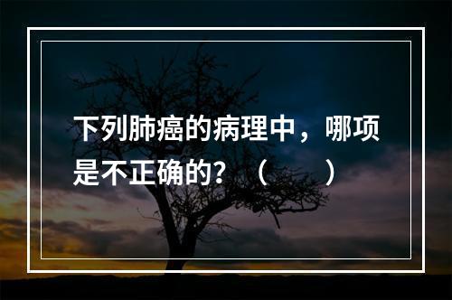 下列肺癌的病理中，哪项是不正确的？（　　）