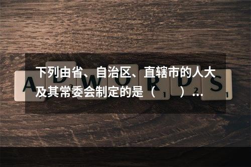 下列由省、自治区、直辖市的人大及其常委会制定的是（　　）。