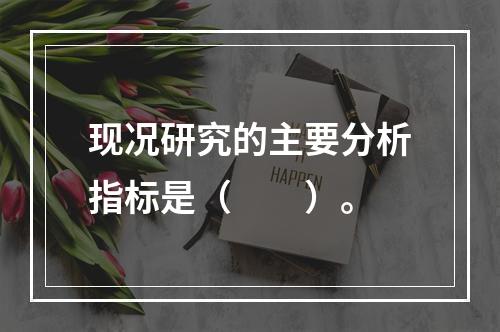 现况研究的主要分析指标是（　　）。