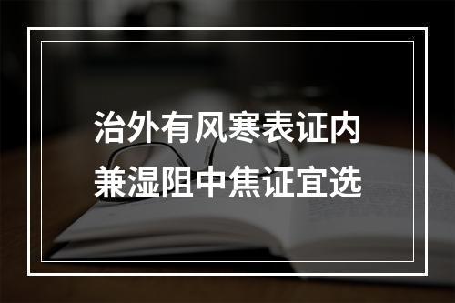 治外有风寒表证内兼湿阻中焦证宜选