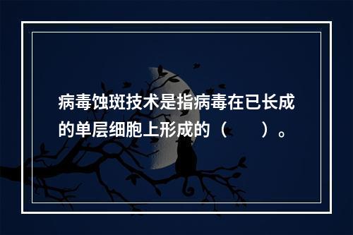 病毒蚀斑技术是指病毒在已长成的单层细胞上形成的（　　）。