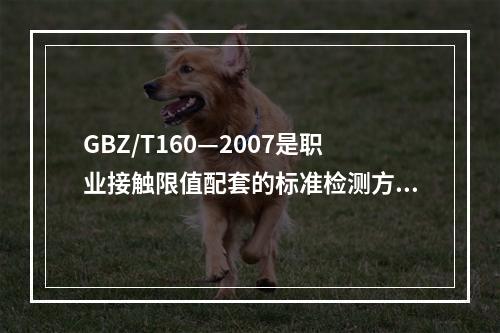 GBZ/T160—2007是职业接触限值配套的标准检测方法