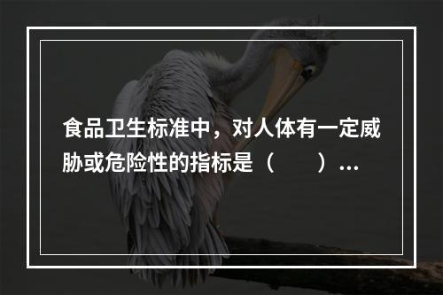 食品卫生标准中，对人体有一定威胁或危险性的指标是（　　）。