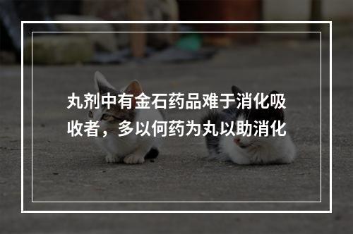 丸剂中有金石药品难于消化吸收者，多以何药为丸以助消化