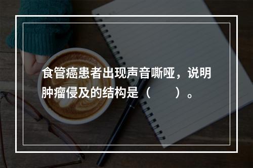 食管癌患者出现声音嘶哑，说明肿瘤侵及的结构是（　　）。