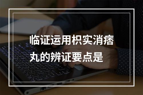 临证运用枳实消痞丸的辨证要点是