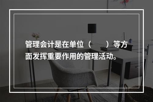 管理会计是在单位（　　）等方面发挥重要作用的管理活动。