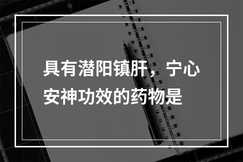 具有潜阳镇肝，宁心安神功效的药物是