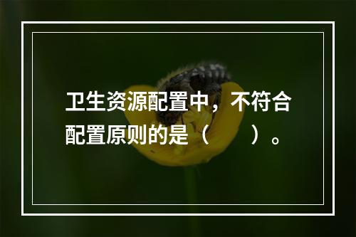 卫生资源配置中，不符合配置原则的是（　　）。