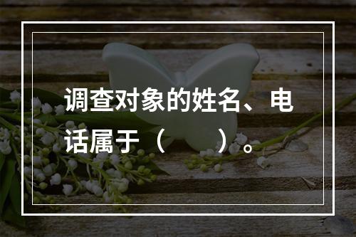 调查对象的姓名、电话属于（　　）。