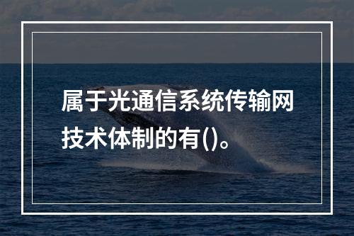 属于光通信系统传输网技术体制的有()。