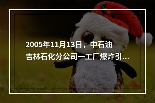 2005年11月13日，中石油吉林石化分公司一工厂爆炸引发的