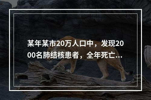 某年某市20万人口中，发现2000名肺结核患者，全年死亡人数