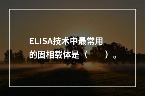 ELISA技术中最常用的固相载体是（　　）。