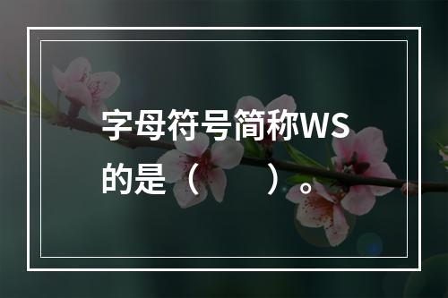 字母符号简称WS的是（　　）。