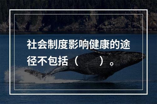 社会制度影响健康的途径不包括（　　）。