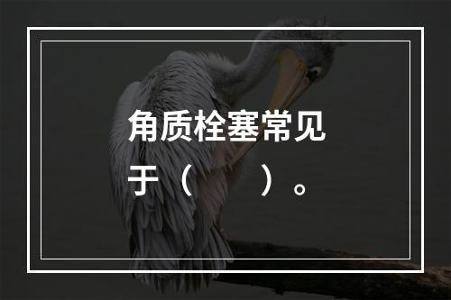 角质栓塞常见于（　　）。