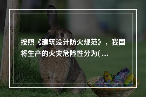 按照《建筑设计防火规范》，我国将生产的火灾危险性分为(  )