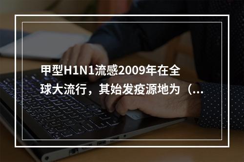 甲型H1N1流感2009年在全球大流行，其始发疫源地为（　