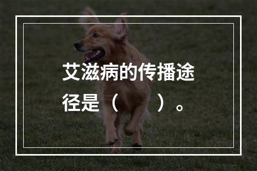 艾滋病的传播途径是（　　）。