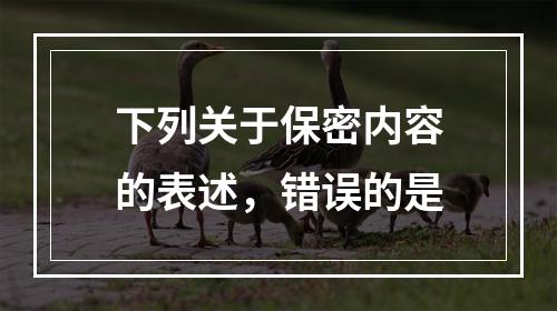 下列关于保密内容的表述，错误的是