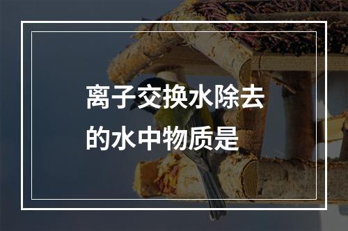 离子交换水除去的水中物质是