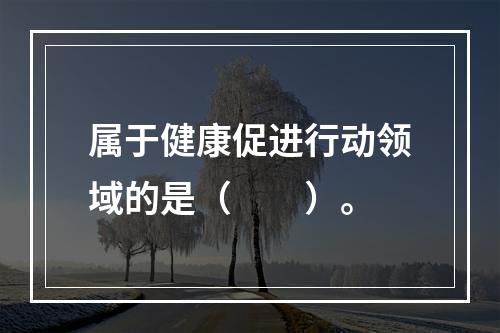 属于健康促进行动领域的是（　　）。