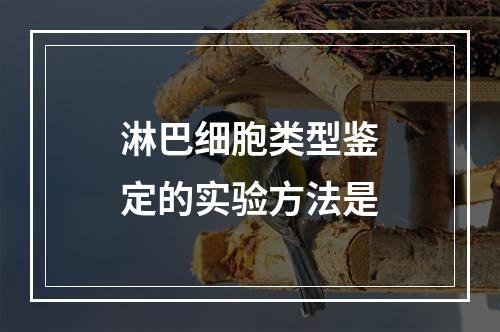 淋巴细胞类型鉴定的实验方法是