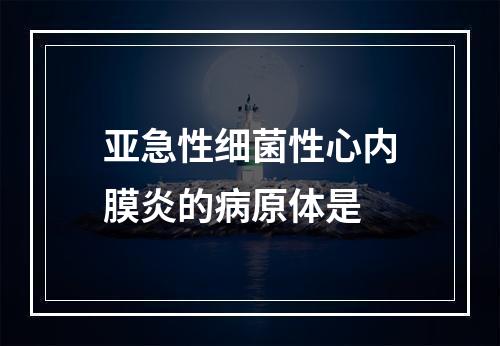 亚急性细菌性心内膜炎的病原体是