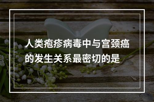 人类疱疹病毒中与宫颈癌的发生关系最密切的是