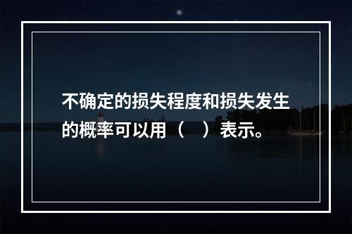 不确定的损失程度和损失发生的概率可以用（　）表示。