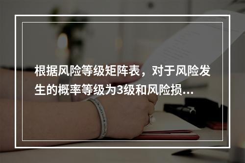 根据风险等级矩阵表，对于风险发生的概率等级为3级和风险损失等