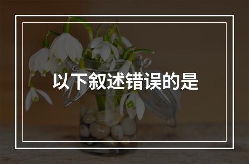 以下叙述错误的是