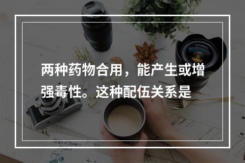 两种药物合用，能产生或增强毒性。这种配伍关系是