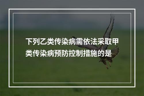 下列乙类传染病需依法采取甲类传染病预防控制措施的是