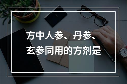 方中人参、丹参、玄参同用的方剂是