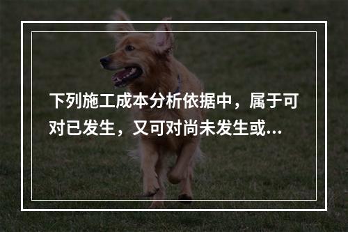 下列施工成本分析依据中，属于可对已发生，又可对尚未发生或正在