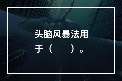 头脑风暴法用于（　　）。